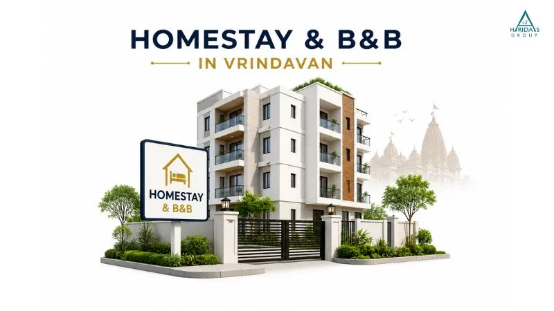 Homestay and B&B concept in a residential apartment and gated society in Vrindavan