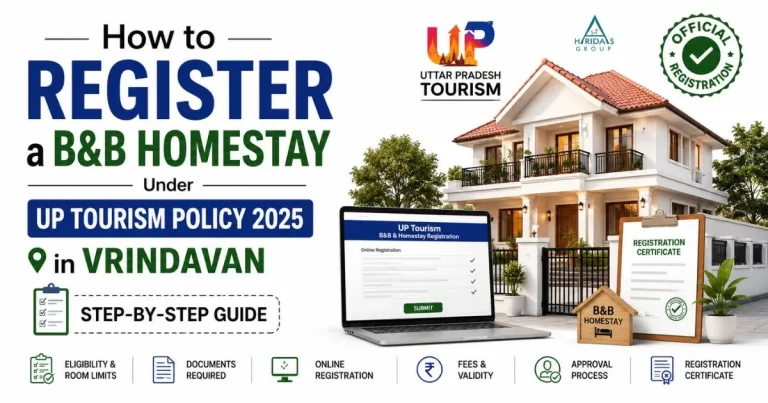 UP Tourism B&B and Homestay Registration 2025 in Vrindavan step by step guide for property owners